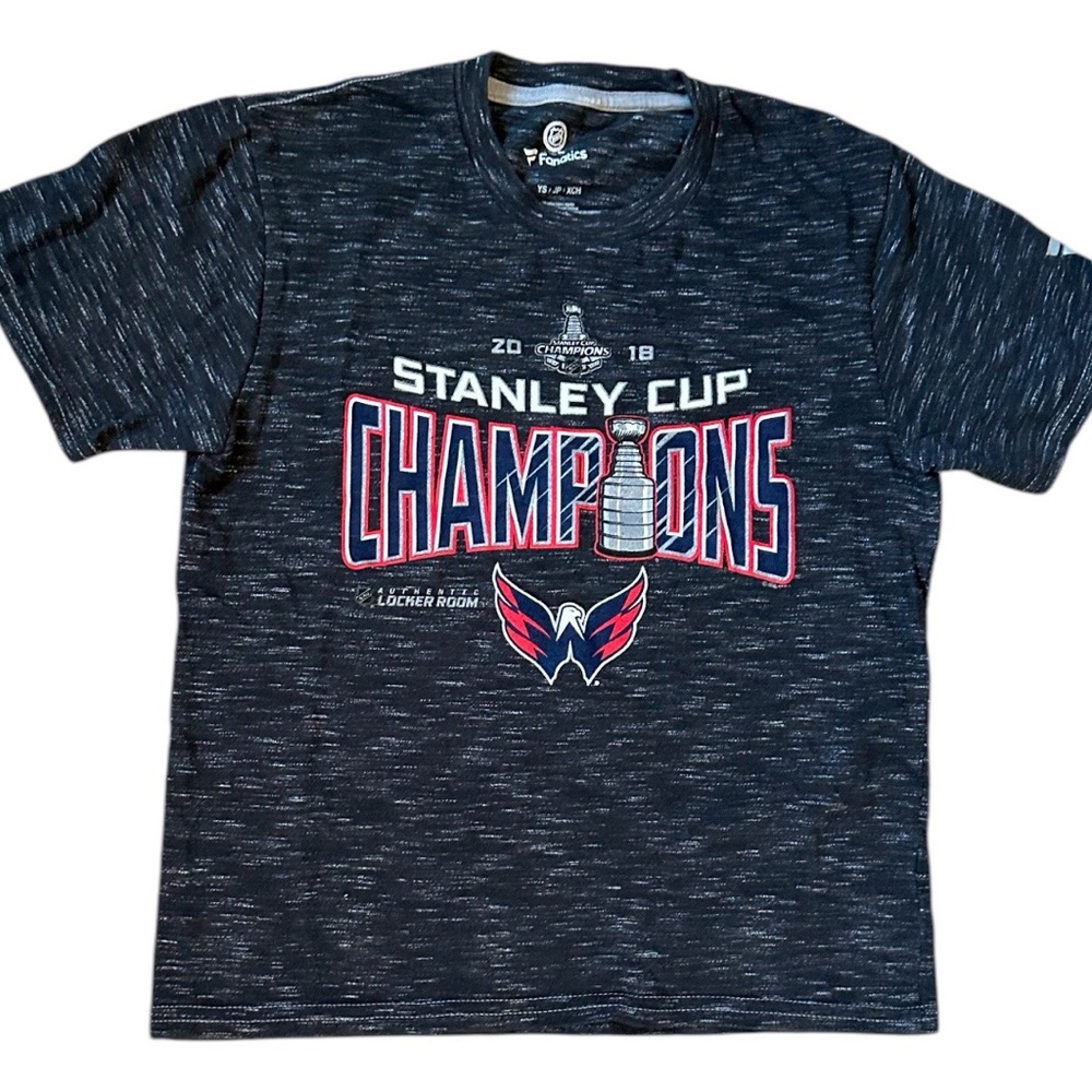 Youth NHL Washington Capitals Stanley Cup Champions Locker Room Tee 2018 Small